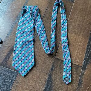 FROG made in Italy silk neck tie green blue purple black